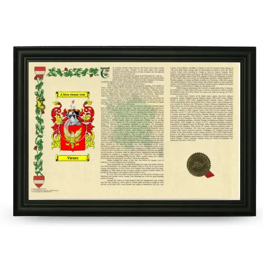 Vienes Armorial Landscape Framed - Black