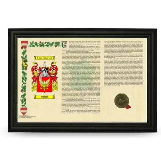 Vienne Armorial Landscape Framed - Black