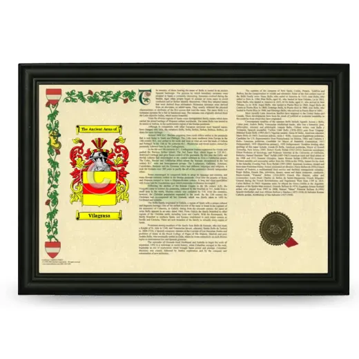 Vilagrasa Armorial Landscape Framed - Black