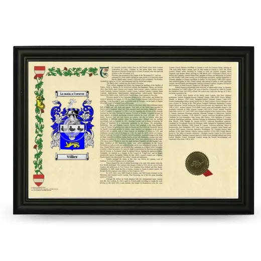 Villiez Armorial Landscape Framed - Black