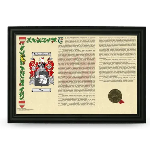 Vint Armorial Landscape Framed - Black
