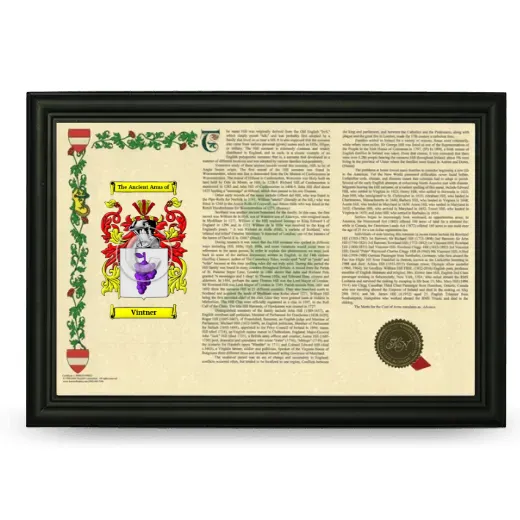 Vintner Armorial Landscape Framed - Black