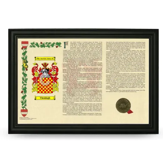 Vlamingh Armorial Landscape Framed - Black