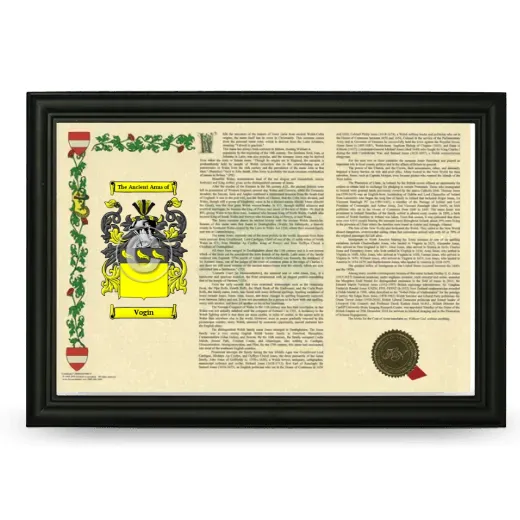 Vogin Armorial Landscape Framed - Black