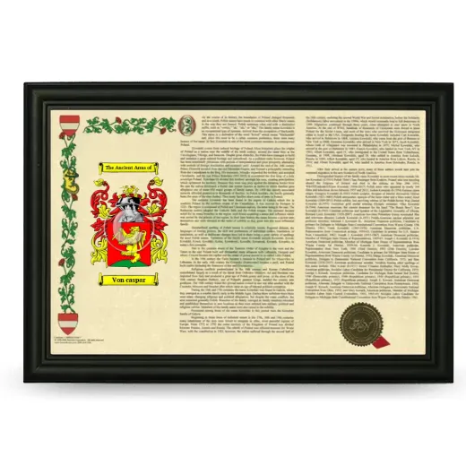 Von caspar Armorial Landscape Framed - Black