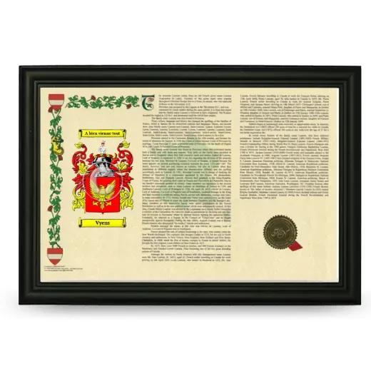 Vyens Armorial Landscape Framed - Black