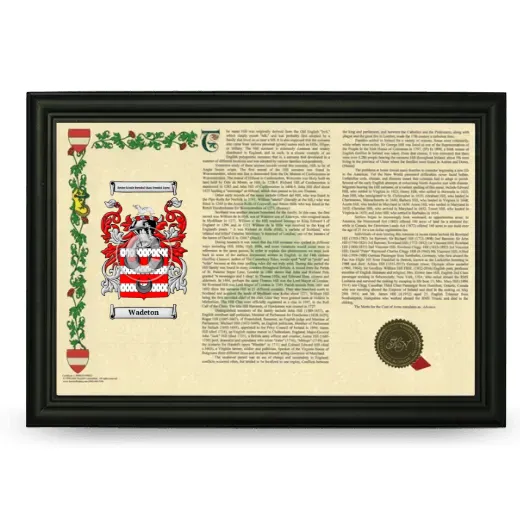 Wadeton Armorial Landscape Framed - Black