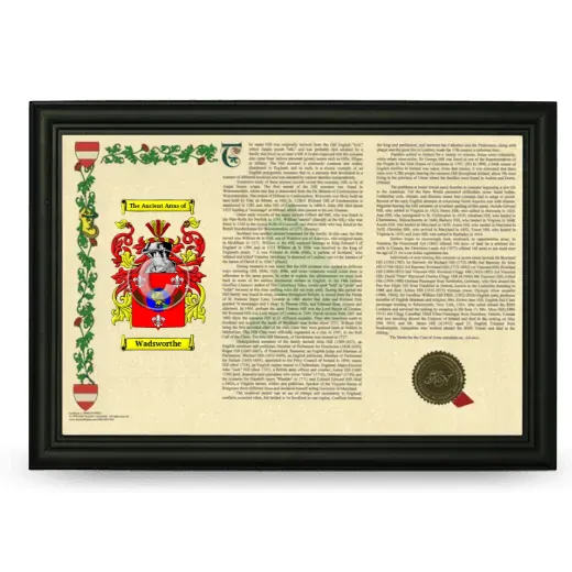 Wadsworthe Armorial Landscape Framed - Black