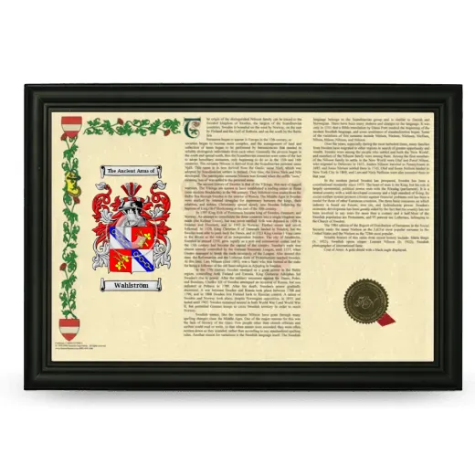 Wahlström Armorial Landscape Framed - Black