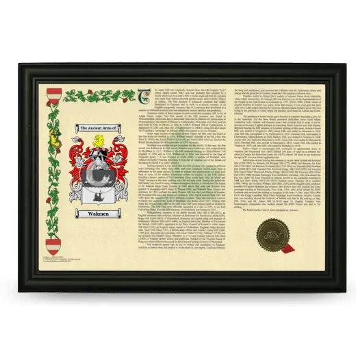 Wakmen Armorial Landscape Framed - Black