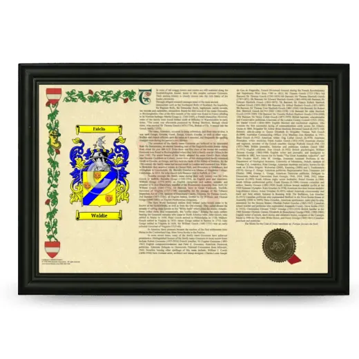 Waldie Armorial Landscape Framed - Black