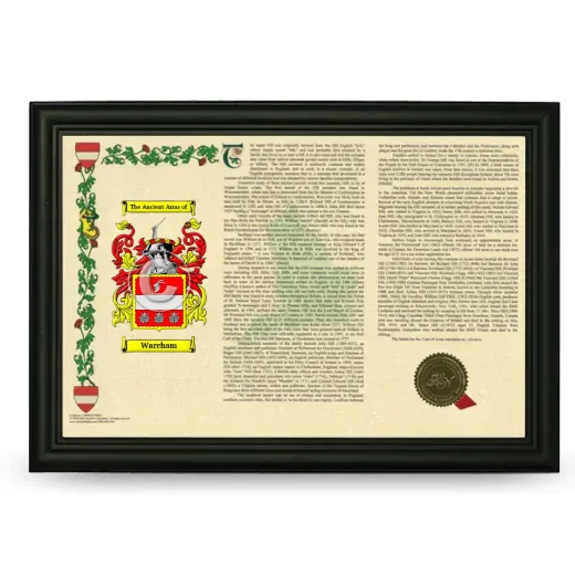 Wareham Armorial Landscape Framed - Black