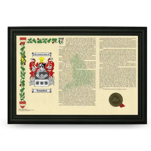 Warneford Armorial Landscape Framed - Black