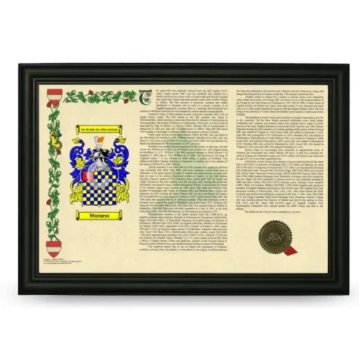 Warness Armorial Landscape Framed - Black