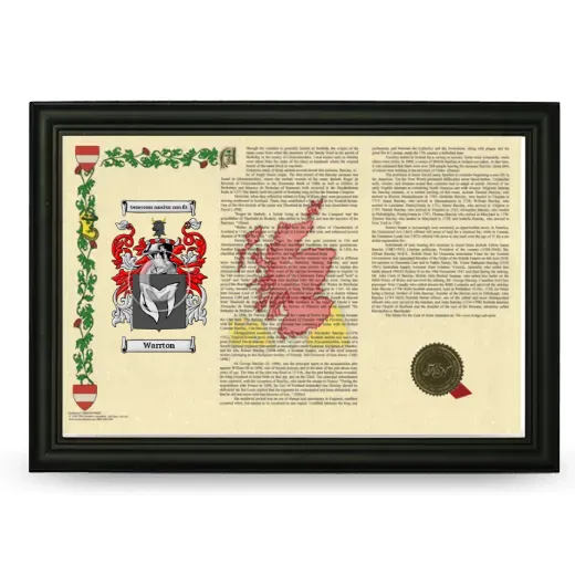 Warrton Armorial Landscape Framed - Black