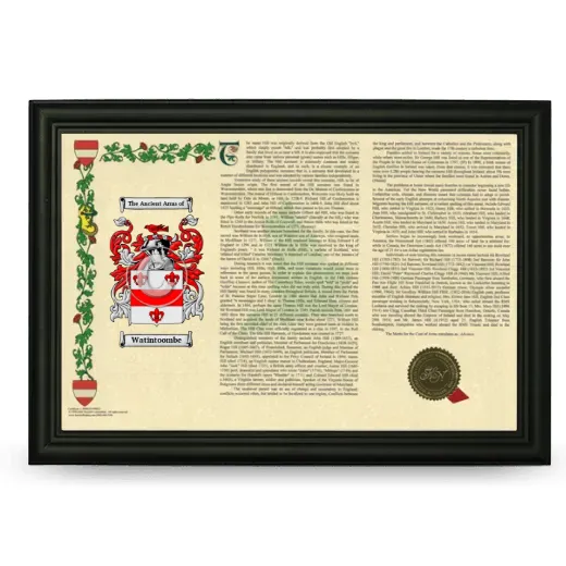 Watintoombe Armorial Landscape Framed - Black