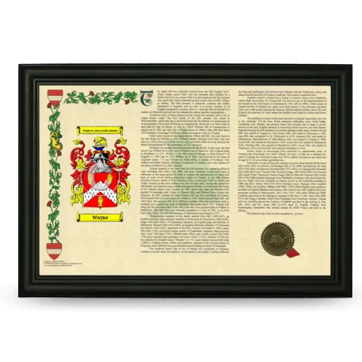 Wayne Armorial Landscape Framed - Black