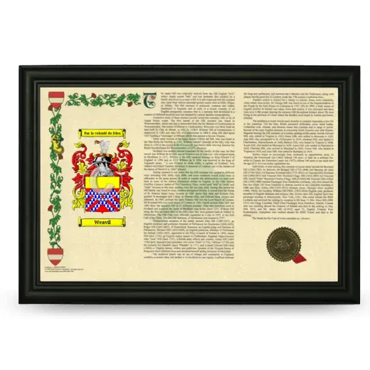 Weavil Armorial Landscape Framed - Black