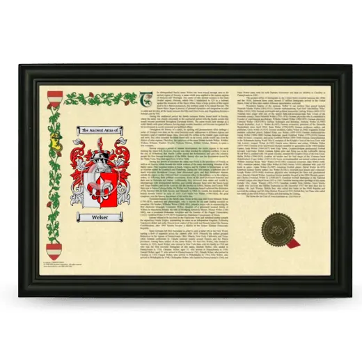 Welser Armorial Landscape Framed - Black