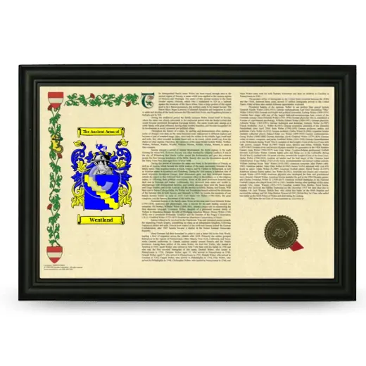 Wentland Armorial Landscape Framed - Black