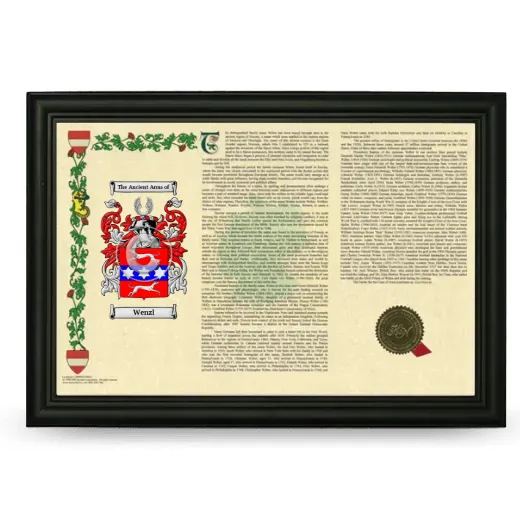 Wenzl Armorial Landscape Framed - Black