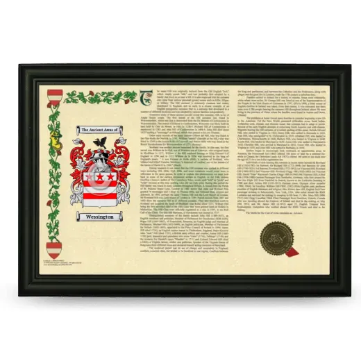 Wessington Armorial Landscape Framed - Black