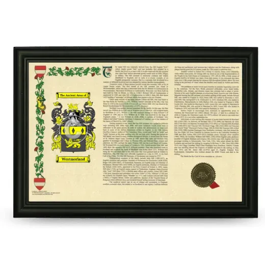 Westmorland Armorial Landscape Framed - Black