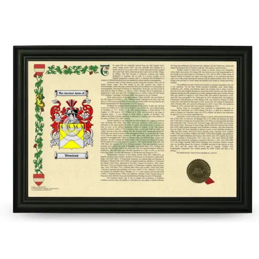 Westray Armorial Landscape Framed - Black