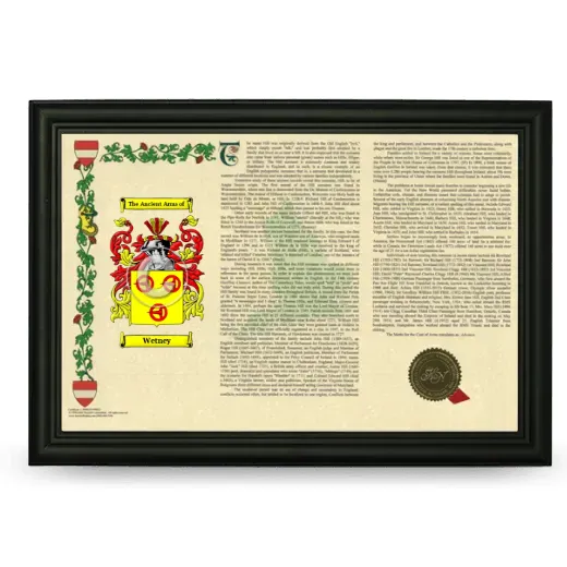Wetney Armorial Landscape Framed - Black