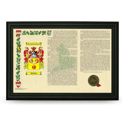 Wetters Armorial Landscape Framed - Black