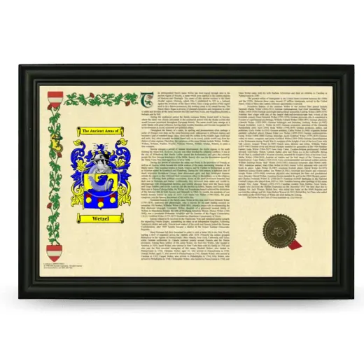 Wetzel Armorial Landscape Framed - Black