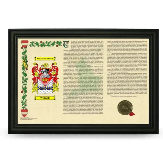 Whimble Armorial Landscape Framed - Black