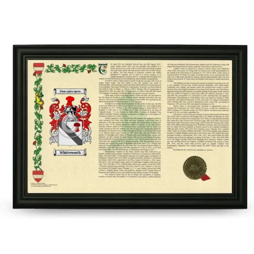 Whitteworth Armorial Landscape Framed - Black