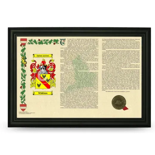 Whittum Armorial Landscape Framed - Black