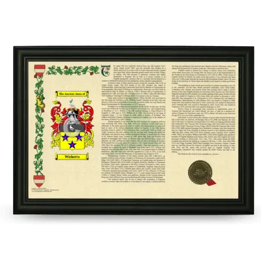 Wicketts Armorial Landscape Framed - Black