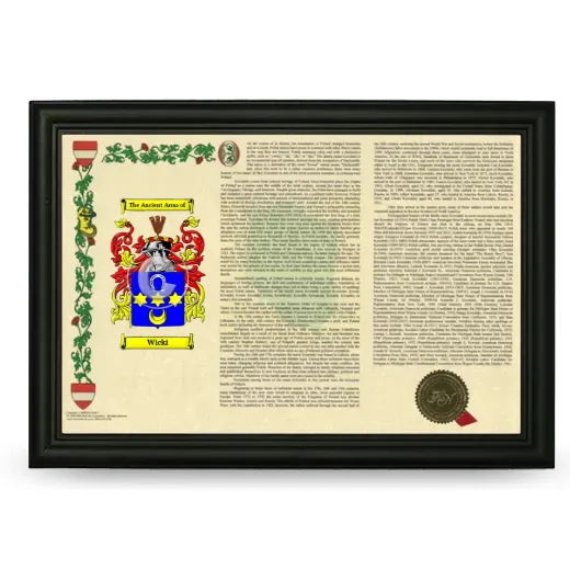 Wicki Armorial Landscape Framed - Black