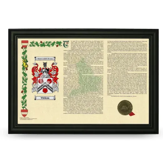 Wickum Armorial Landscape Framed - Black