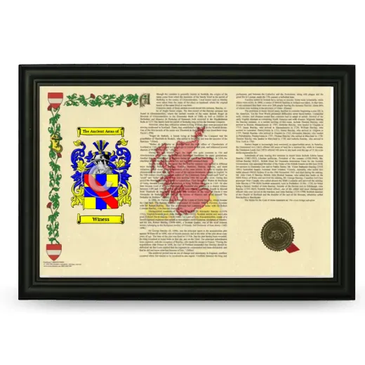 Winess Armorial Landscape Framed - Black