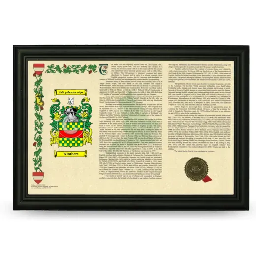 Winthers Armorial Landscape Framed - Black