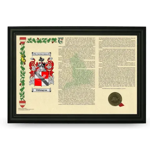 Withington Armorial Landscape Framed - Black