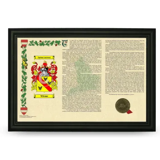 Witone Armorial Landscape Framed - Black
