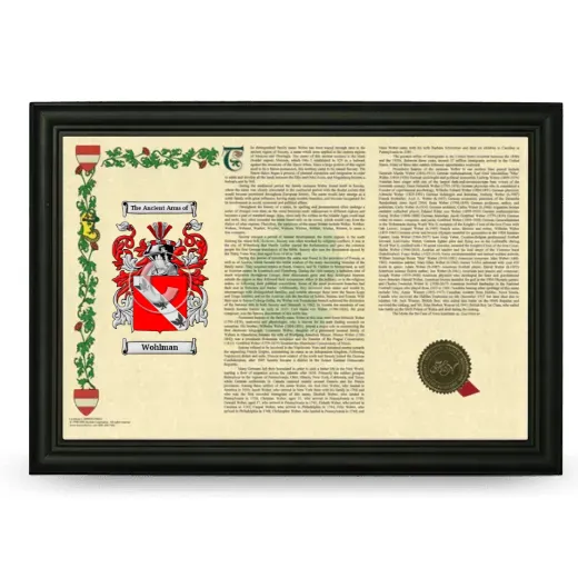 Wohlman Armorial Landscape Framed - Black