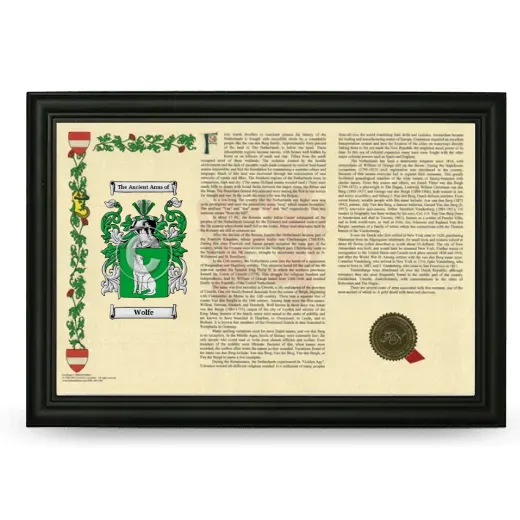 Wolfe Armorial Landscape Framed - Black