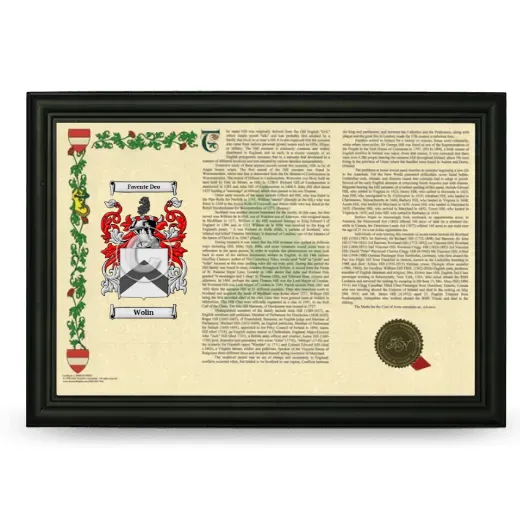 Wolin Armorial Landscape Framed - Black