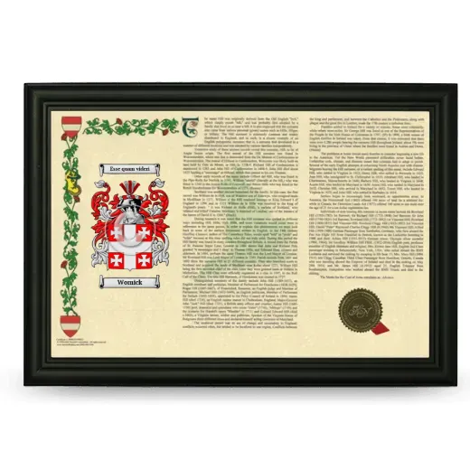 Womick Armorial Landscape Framed - Black