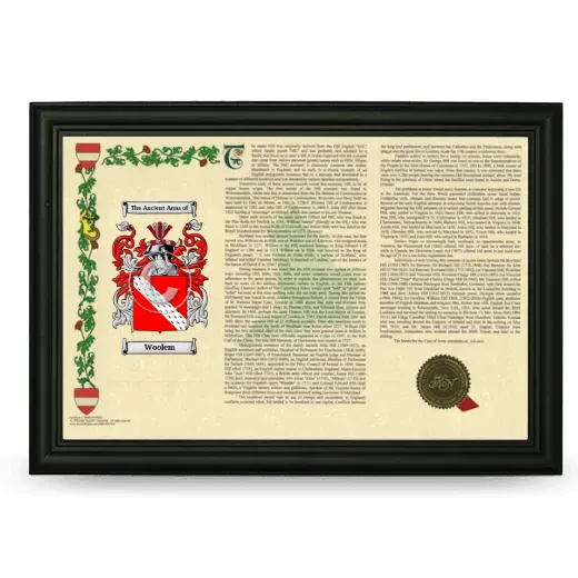 Woolem Armorial Landscape Framed - Black