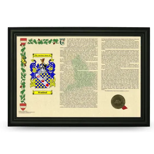 Wordend Armorial Landscape Framed - Black