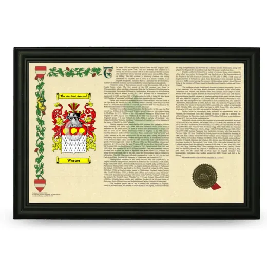 Worger Armorial Landscape Framed - Black