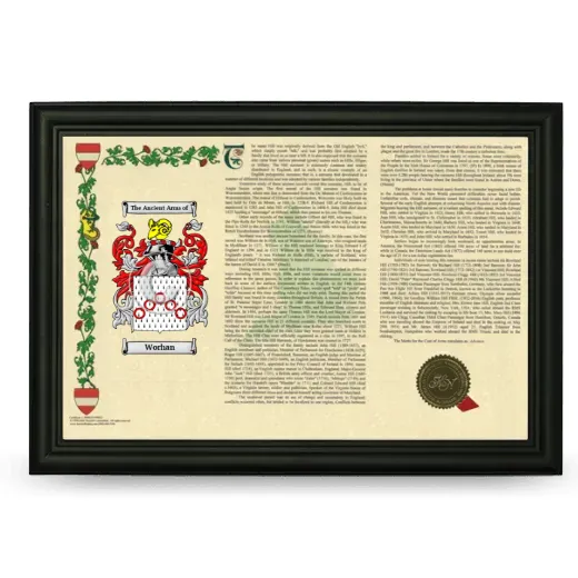 Worhan Armorial Landscape Framed - Black