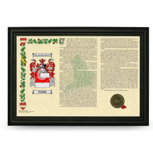 Wydville Armorial Landscape Framed - Black